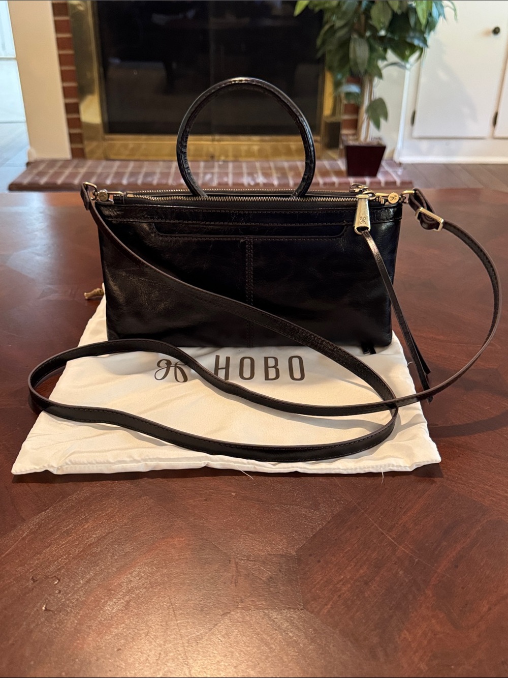 HOBO Black Leather Sable Crossbody - Excellent condition